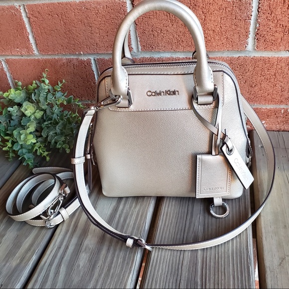 Calvin Klein Handbags - Calvin Klein Pale Gold Mini Satchel / Backpack
